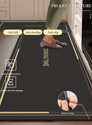 Diatom Mud Kitchen Mat Set, Contemporary Style, Anti-Skidding Rubber Grip, Washable, Oil and Water resistant, Easy to clean Mats for Kitchen, Floor 40*60cm/40*120cm - view 5